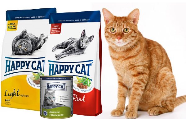 Линейка кормов для кошек Хэппи Кэт